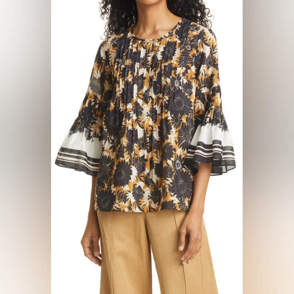 Kobi Halperin Gianna floral flare sleeve blouse XL